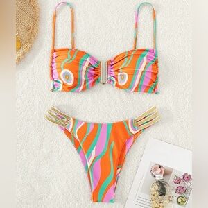 🌸NWOT Vibrant Multicolor Bikini Set